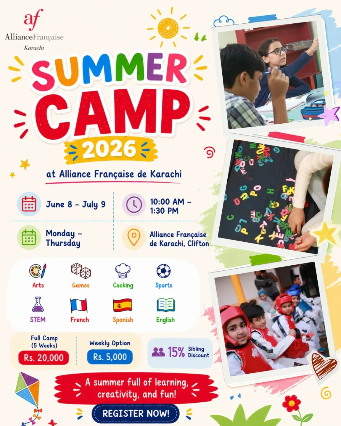 Summer Camp 2026 at Alliance Française de Karachi