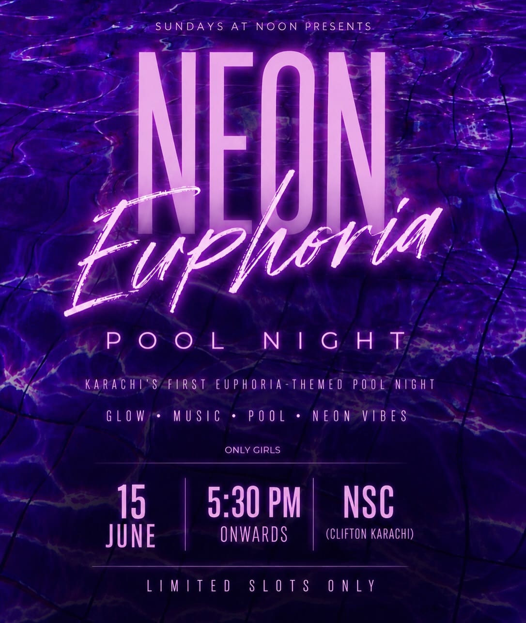 Neon Euphoria Pool Night