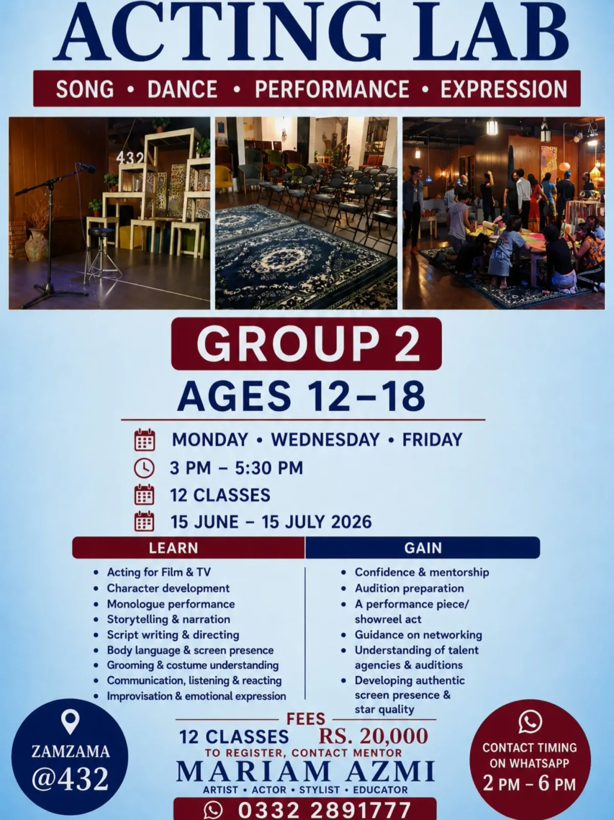 Acting Lab – Group 2 (Ages 12–18)