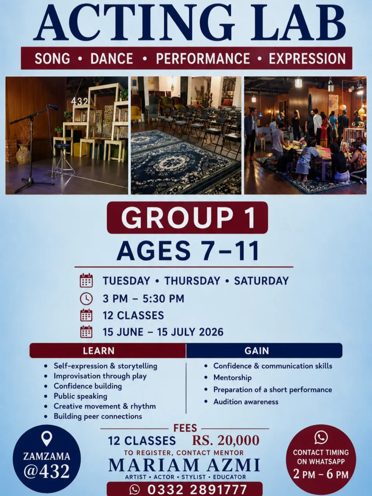 Acting Lab – Group 1 (Ages 7–11)