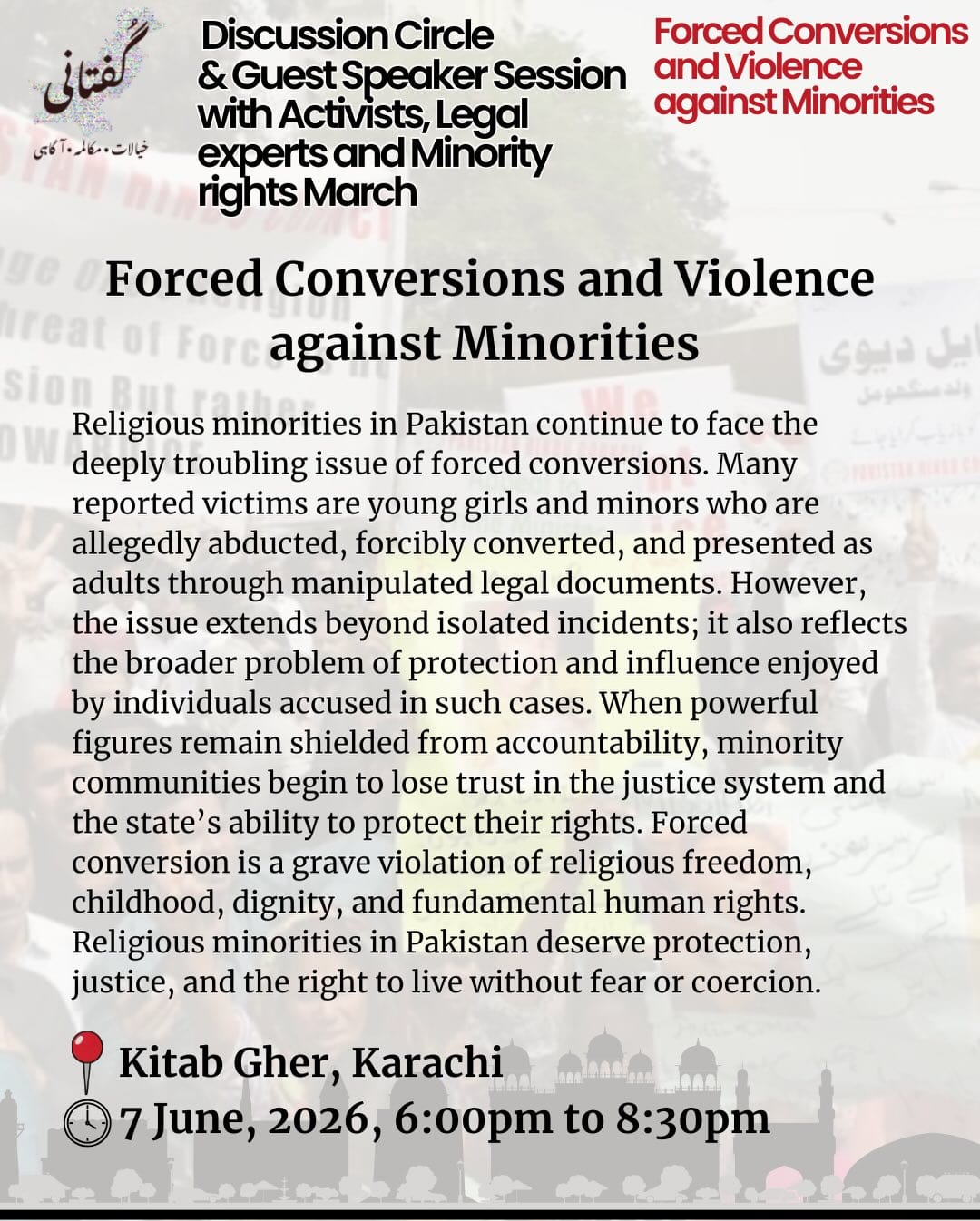 Forced Conversions and Violence against Minorities — Discussion Circle & Guest Speaker Session