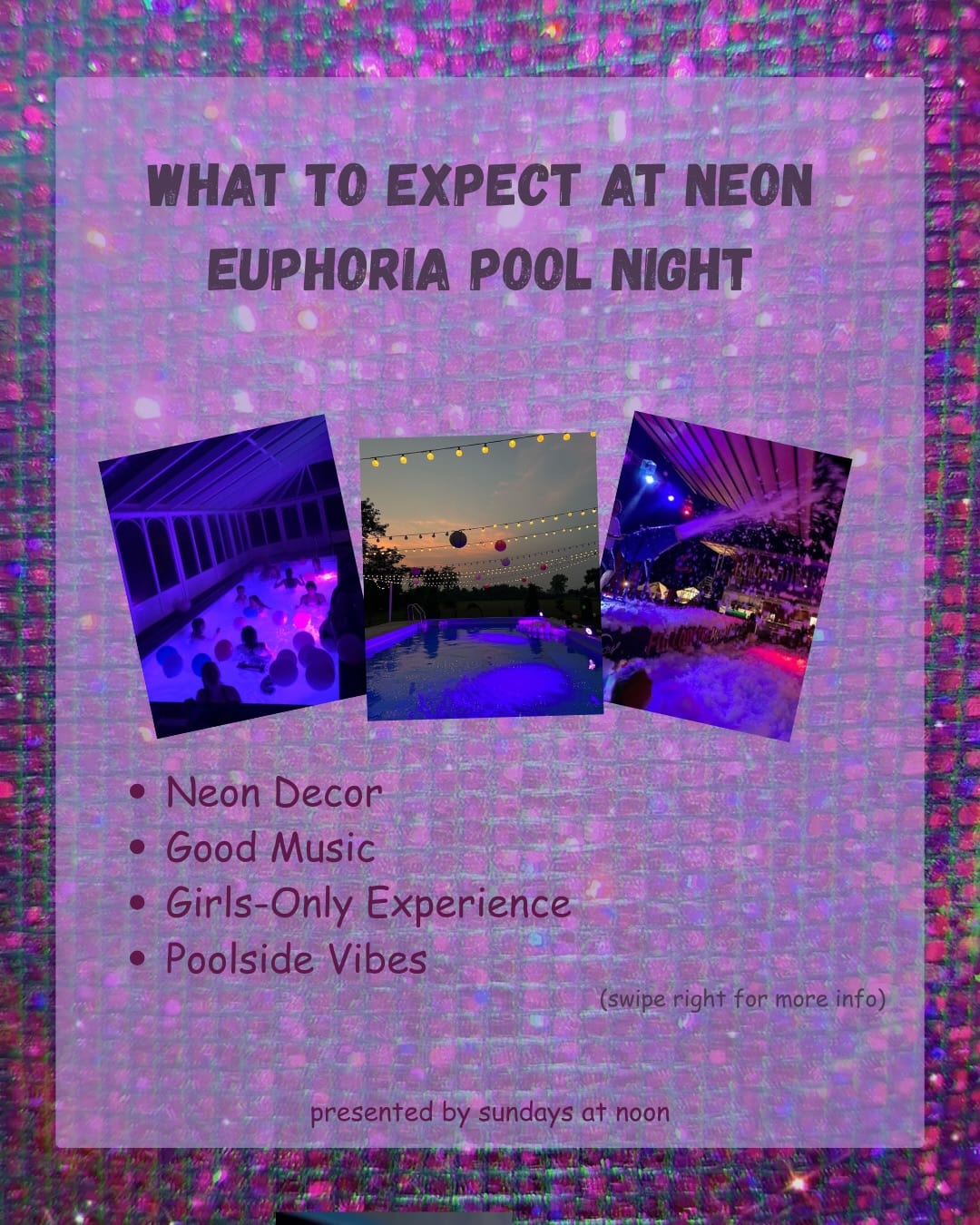 Neon Euphoria Pool Girls Night
