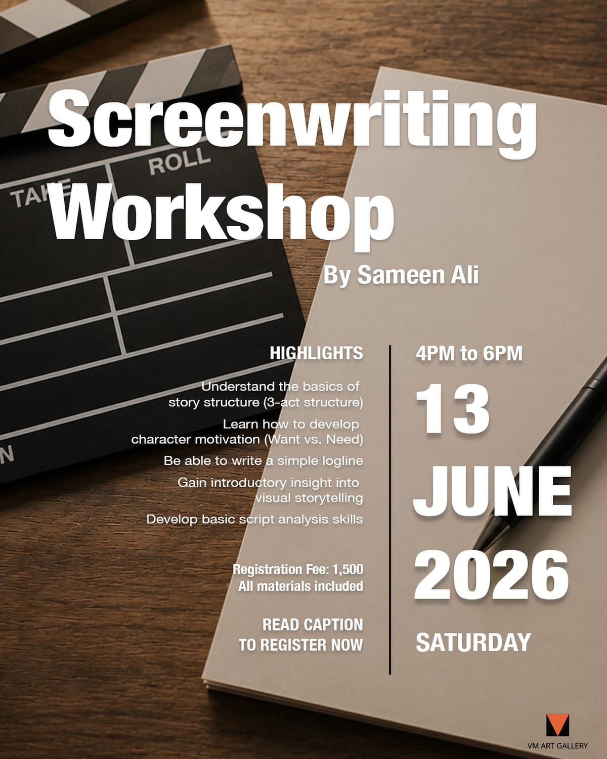 Screenwriting Workshop by Sameen Ali