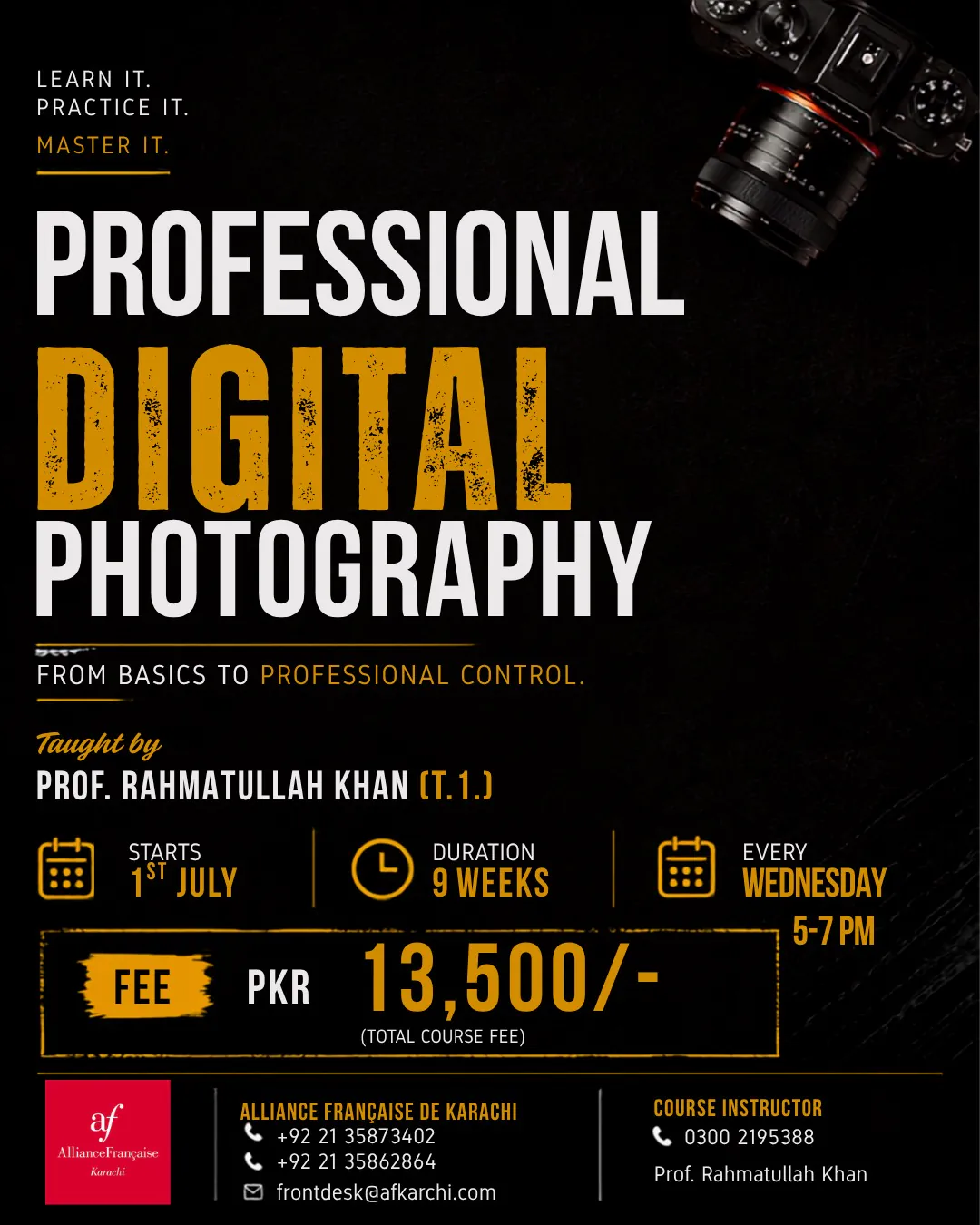 Professional Digital Photography Course at Alliance Française de Karachi