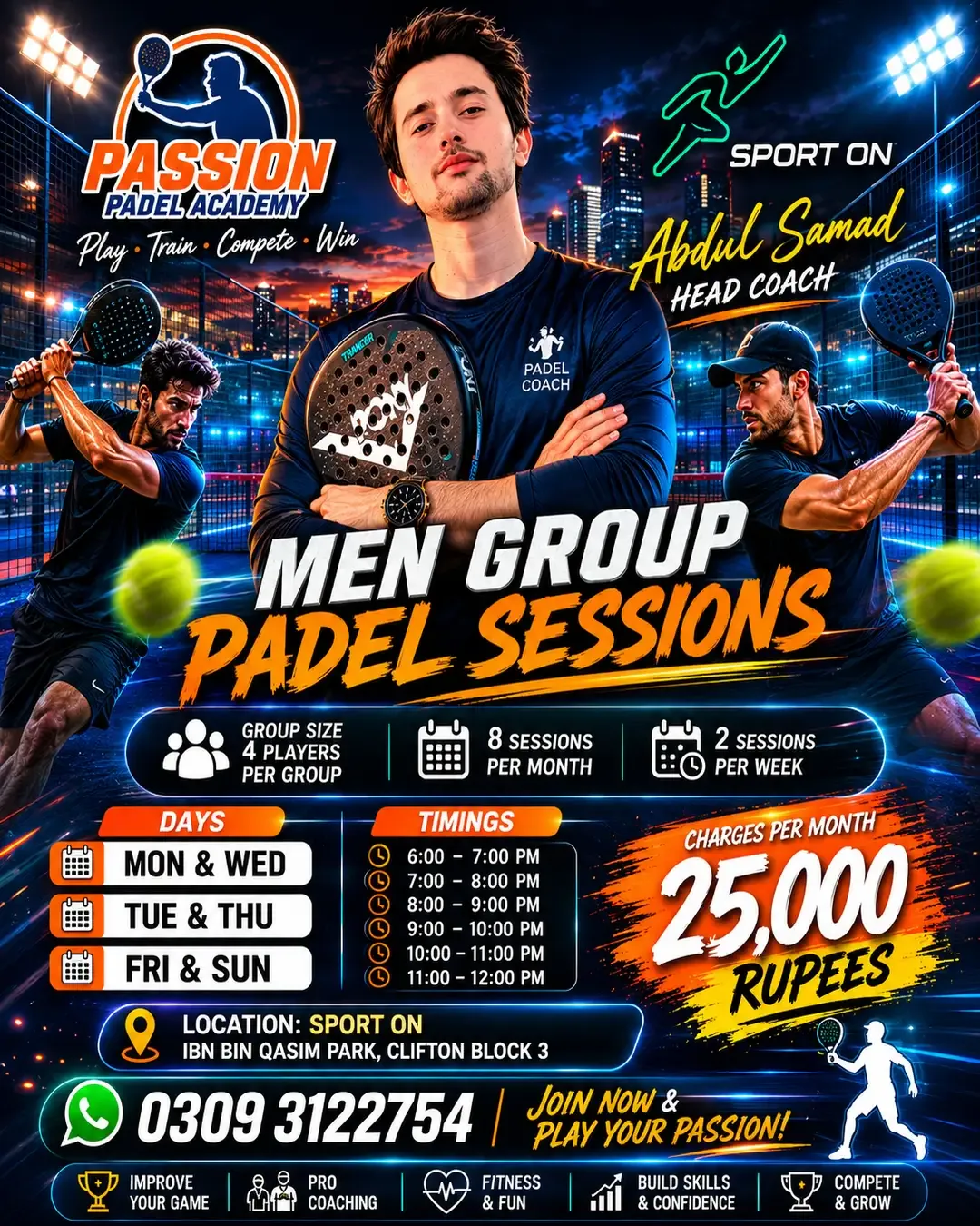 Passion Padel Academy – Group Coaching Sessions (Men, Ladies & Kids) at Sport On, Ibn Bin Qasim Park