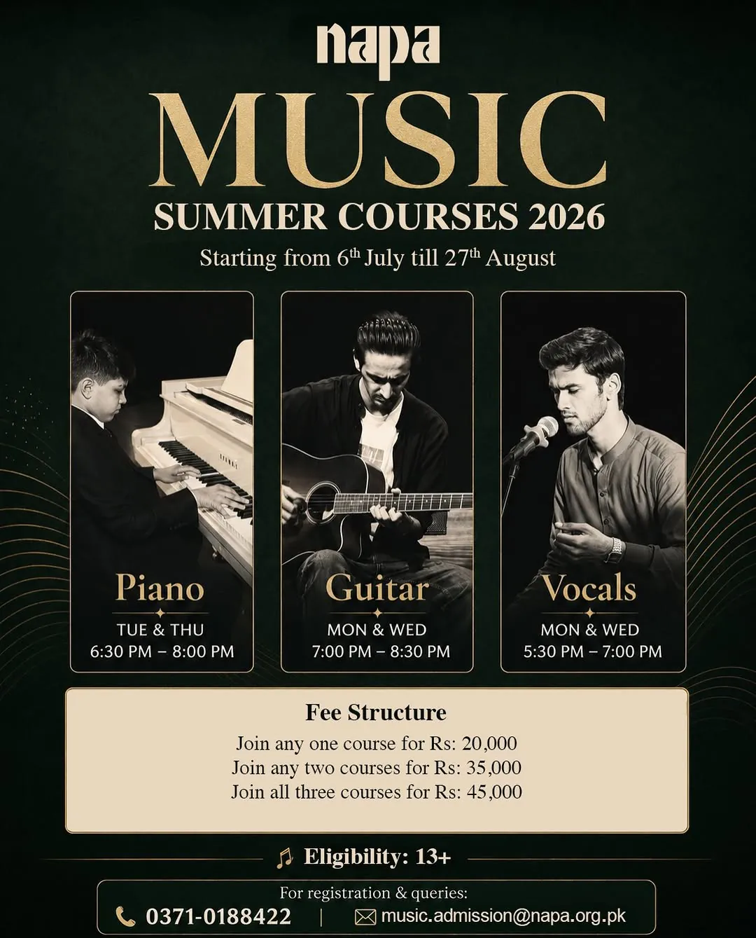 NAPA Music Summer Courses 2026 at National Academy of Performing Arts