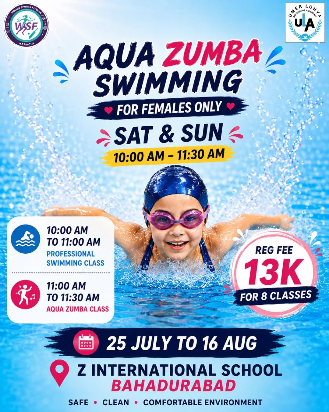 Aqua Zumba Swimming Program at Z International School, Bahadurabad
