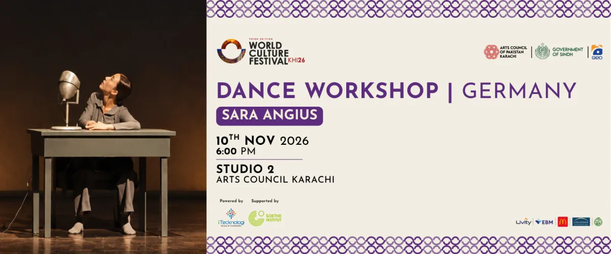 Dance Workshop by Sara Angius (LONO) — World Culture Festival Karachi 2026 at Arts Council of Pakistan, Karachi