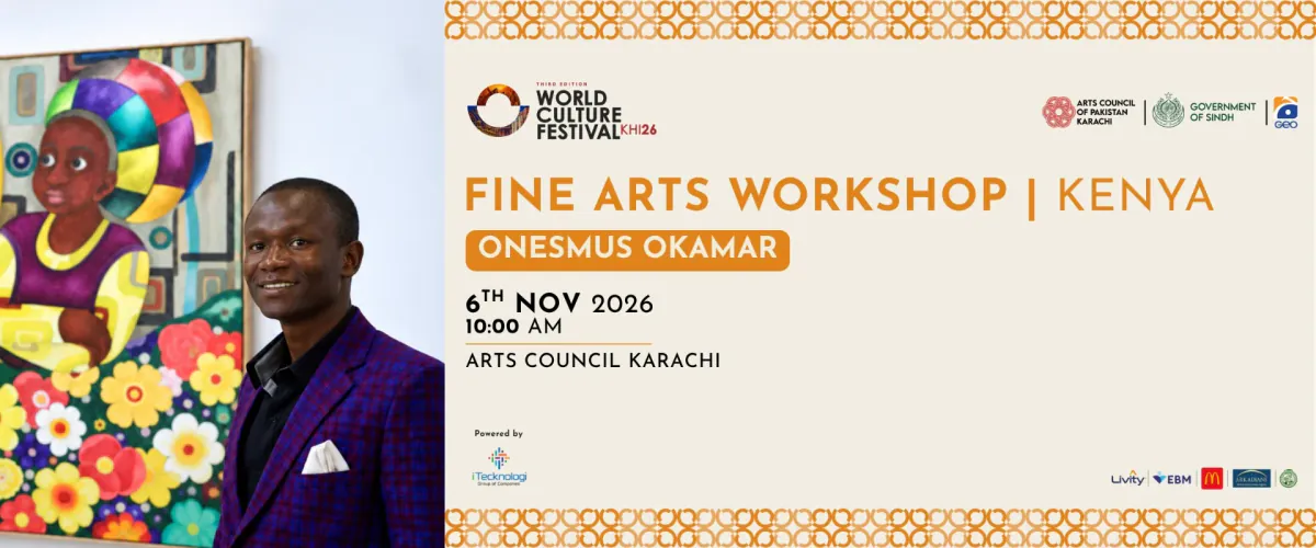 Fine Arts Workshop by Onesmus Okamar (World Culture Festival Karachi 2026) at Arts Council of Pakistan, Karachi