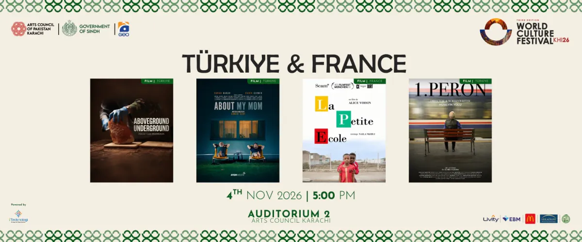 World Culture Festival Karachi 2026 — Türkiye & France Short Films at Auditorium 2, Arts Council Karachi