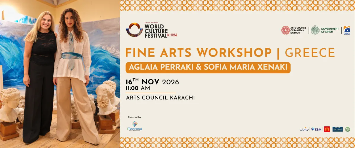 Fine Arts Workshop by Aglaia Perraki & Sofia Maria Xenaki at Studio 1, Arts Council Karachi