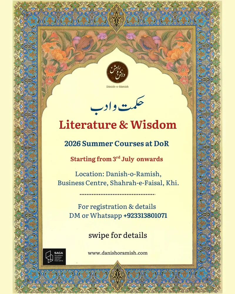 Literature & Wisdom – 2026 Summer Courses at Danish-o-Ramish