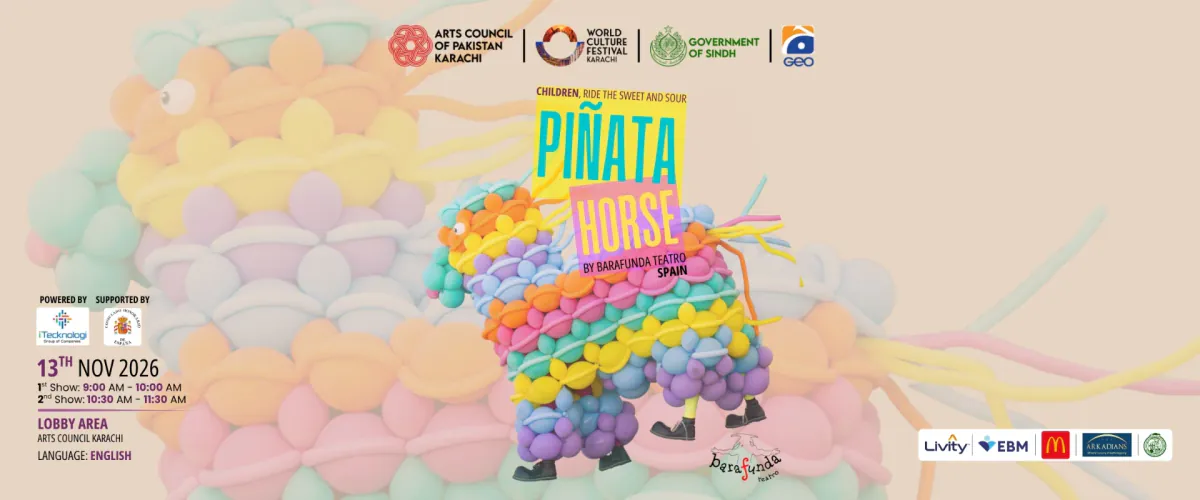 Piñata Horse — Children's Street Performance by Barafunda Teatro at Arts Council of Pakistan, Karachi